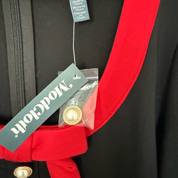 Modcloth Black Mini Dress with Red Trim and Bow - Picture 10 of 13